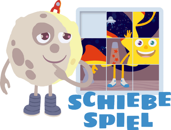 Schiebepuzzle mit dem Mond und Motiven vom Kleinen Stern